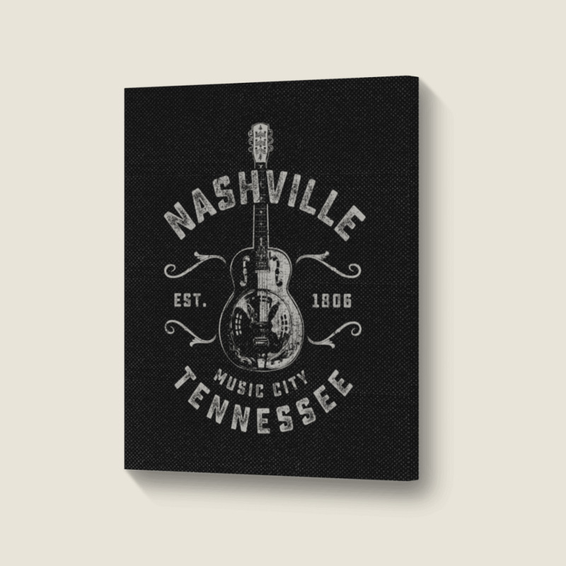 Nashville Music City Usa Vintage Portrait Canvas Print | Artistshot