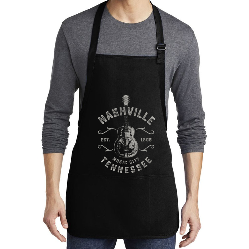 Nashville Music City Usa Vintage Medium-length Apron | Artistshot