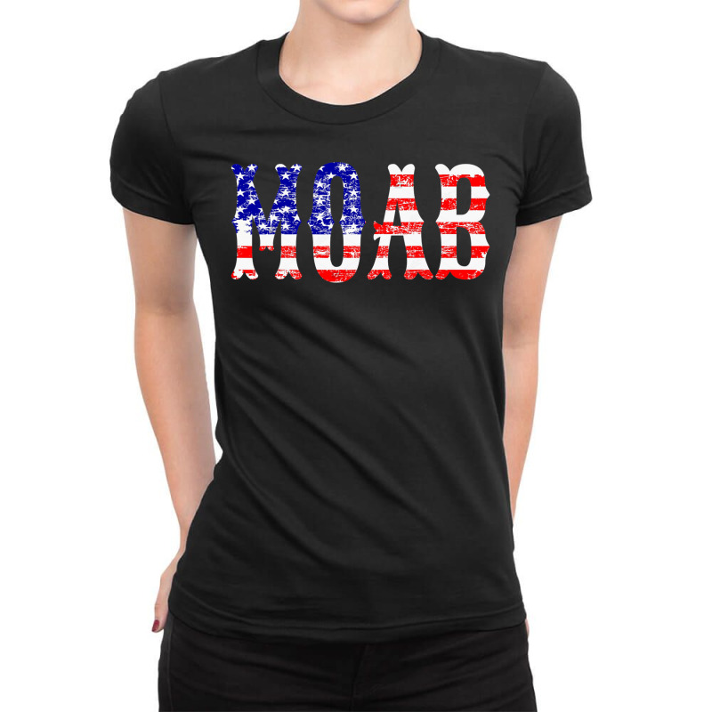 Moab Gbu 43b T Shirt Vintage Usa Flag Mother Of All Bombs Ladies Fitted T-shirt | Artistshot