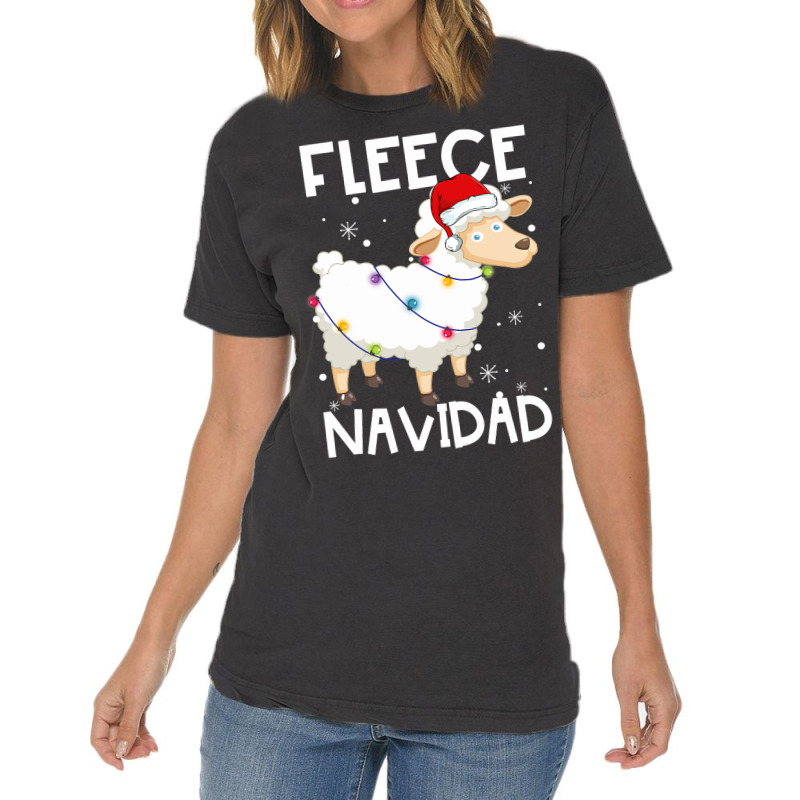 Sheep Fleece Navidad Funny Feliz Sheep Christmas Lights 254 Vintage T-shirt | Artistshot