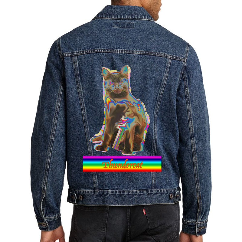 Thunder Cat Kitty Print Men Denim Jacket by JESSICAALLEN | Artistshot