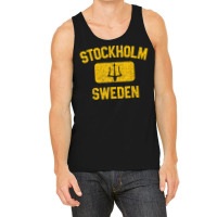 Stockholm Sweden Trident Gym Style Distressed Yellow Print Tank Top | Artistshot