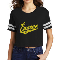 Eugene Oregon Flag Sports Baseball Script Jersey Swoosh Scorecard Crop Tee | Artistshot