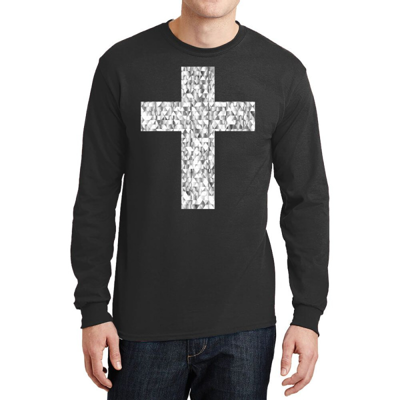 Diamond Cross Gemstone Crucifix Christianity Jesus Long Sleeve Shirts | Artistshot