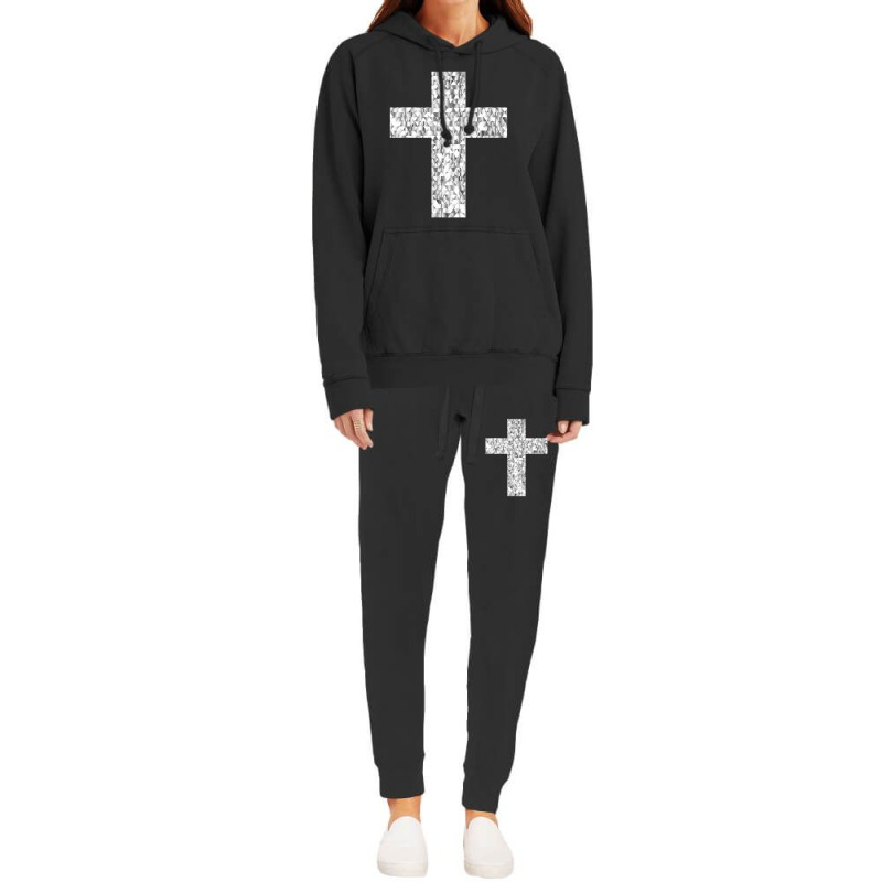 Diamond Cross Gemstone Crucifix Christianity Jesus Hoodie & Jogger Set | Artistshot