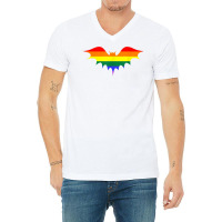 Mens Gay Pride Vampire Sex Slang Halloween Bat Lgbtq Flag Humor T Shir V-neck Tee | Artistshot