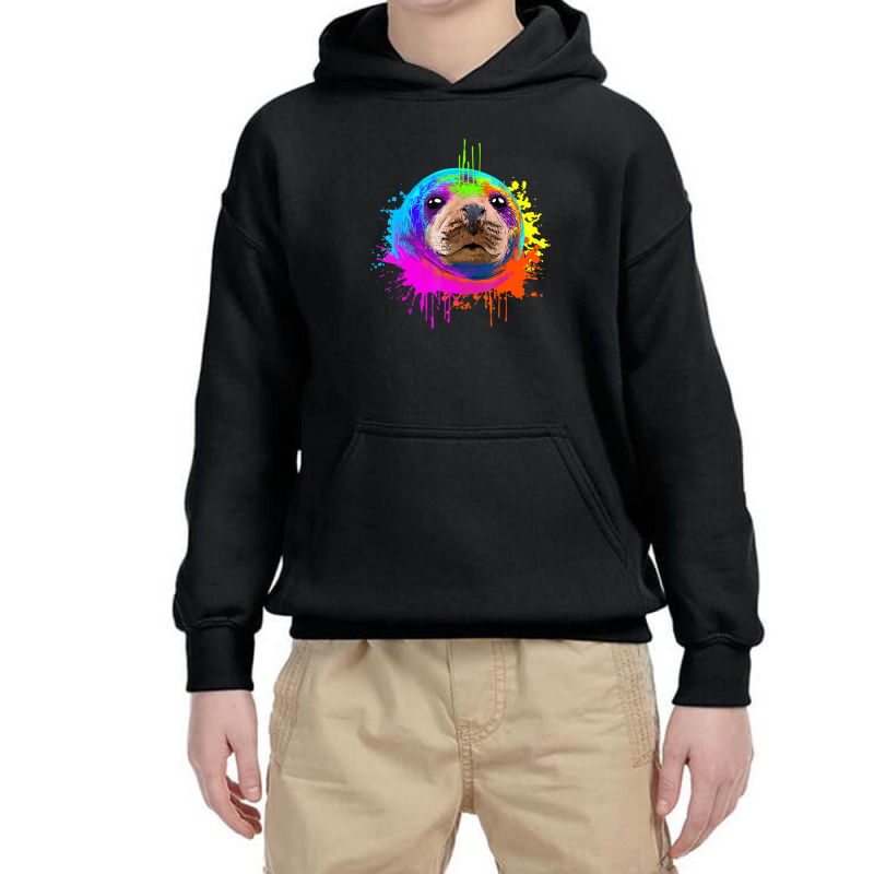 Splash Art Sea Lion Animal Seal Lover Youth Hoodie | Artistshot