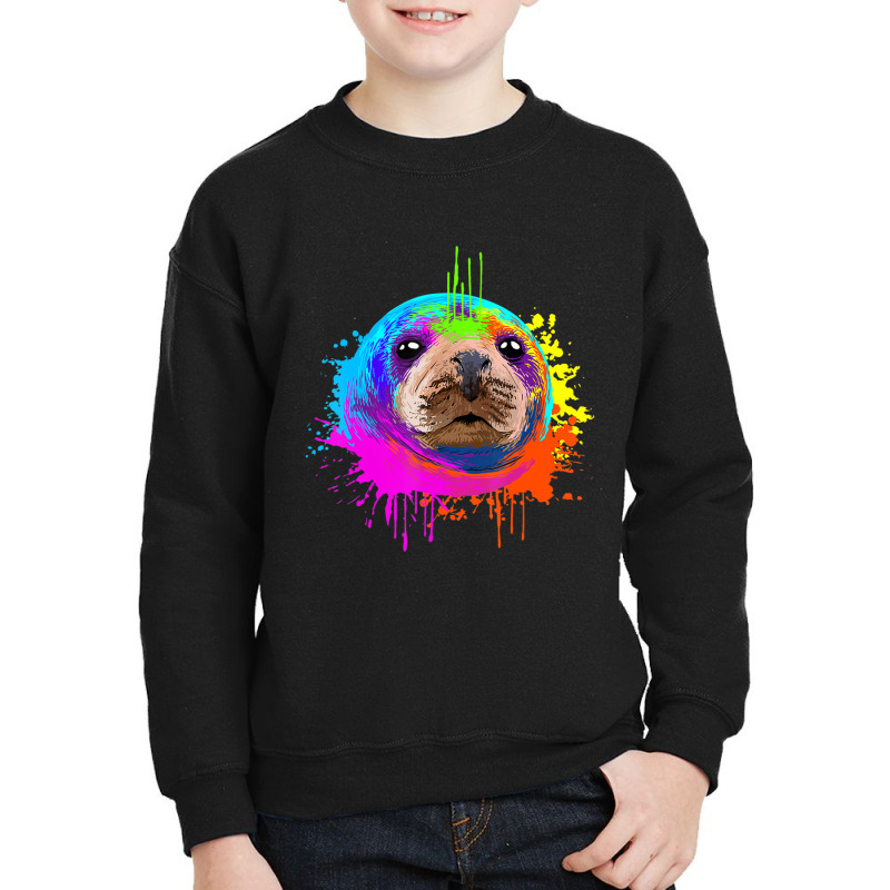 Splash Art Sea Lion Animal Seal Lover Youth Sweatshirt | Artistshot