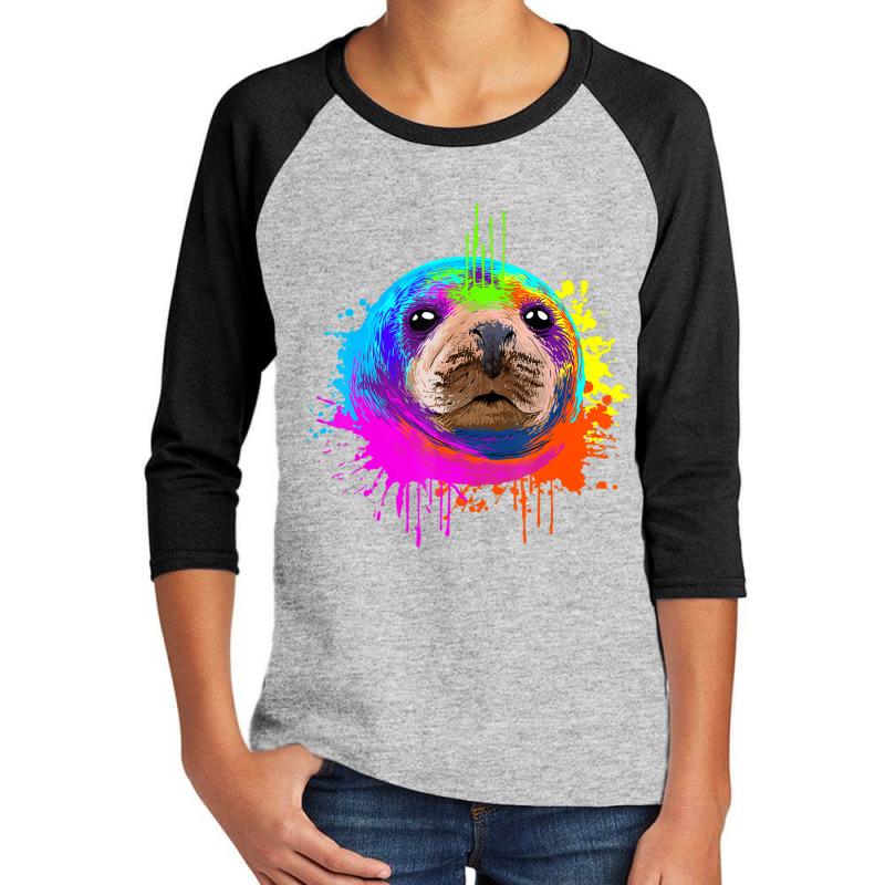 Splash Art Sea Lion Animal Seal Lover Youth 3/4 Sleeve | Artistshot