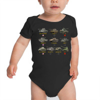 Top Ten Best Ww2 Tanks M4 Sherman Panzer Iv Tiger Ii T 34 Long Sleeve Baby Bodysuit | Artistshot