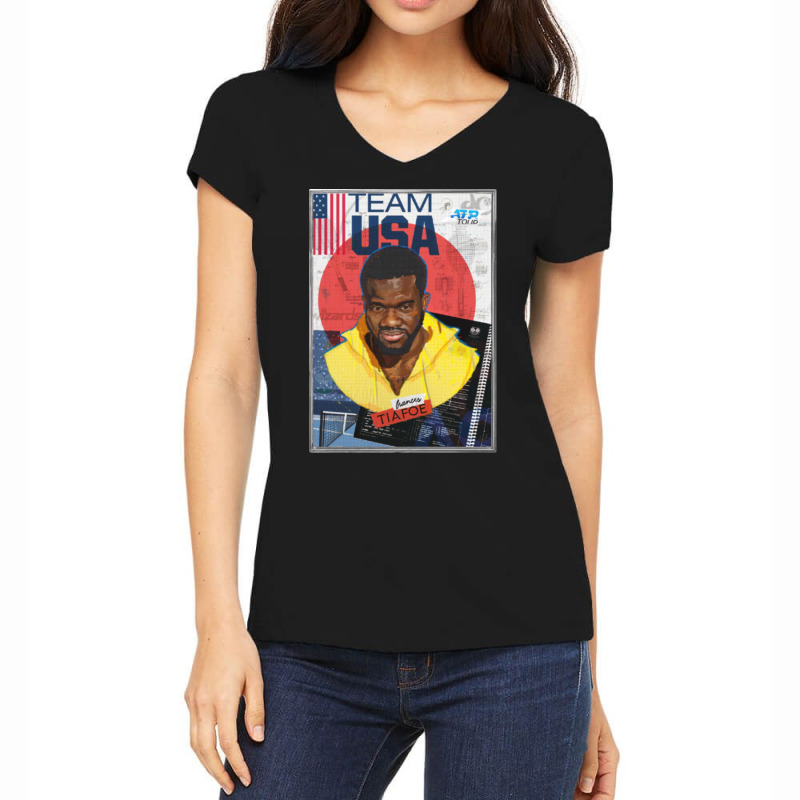 Frances Tiafoe Women's V-Neck T-Shirt by cm-arts | Artistshot