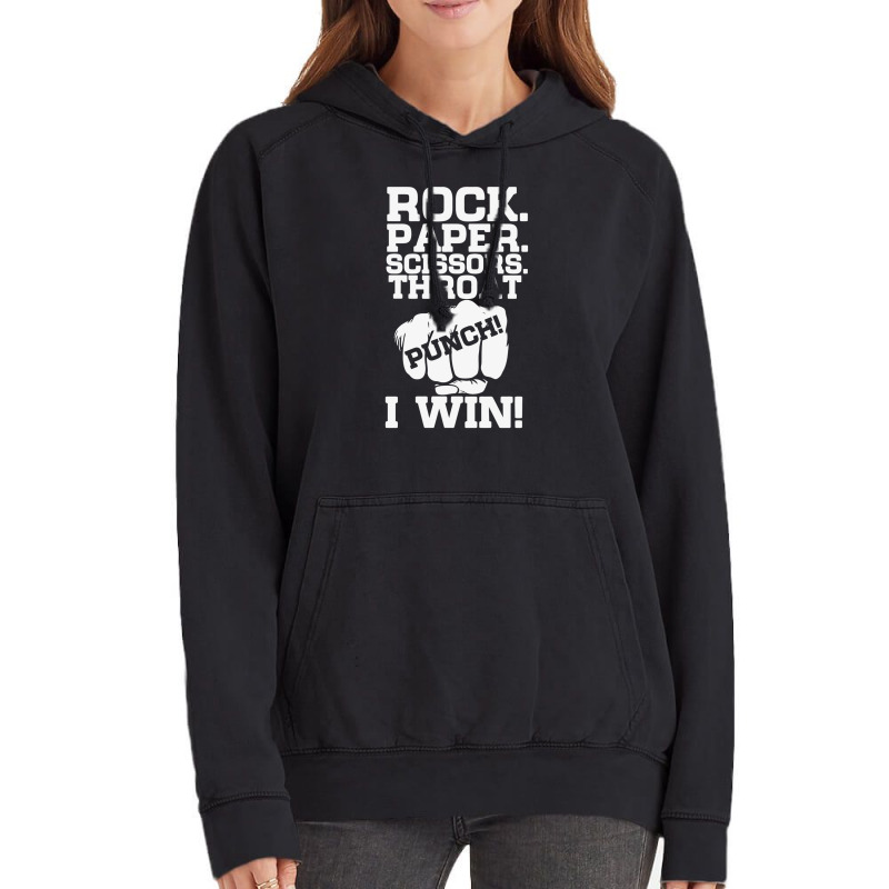 Rock Paper Scissors Throat Punch I Win Vintage Hoodie | Artistshot