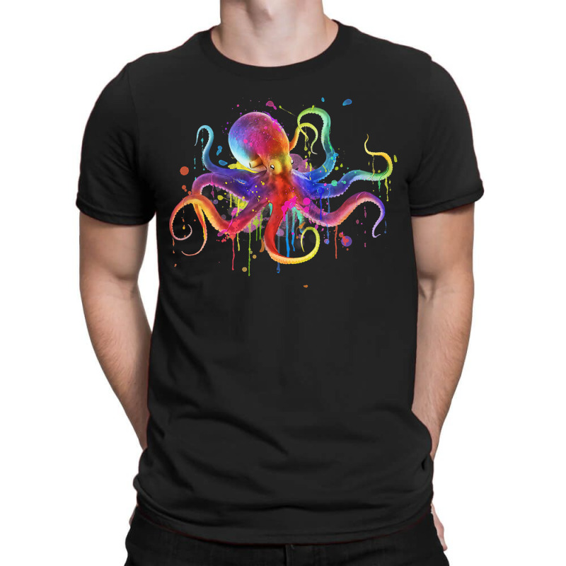 Dripping Rainbow Octopus Psychedelic T-shirt | Artistshot