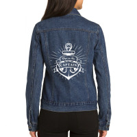 Dibs On The Captain Ladies Denim Jacket | Artistshot