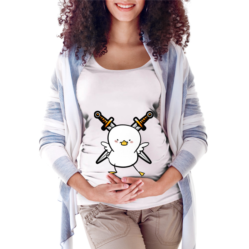 Angry Duck With A Sword   - Copy Maternity Scoop Neck T-shirt by cm-arts | Artistshot