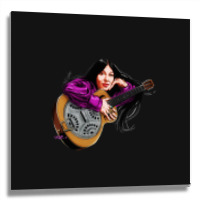 Buffy Sainte Marie - An Illustration By Paul Cemmick Metal Print Square | Artistshot