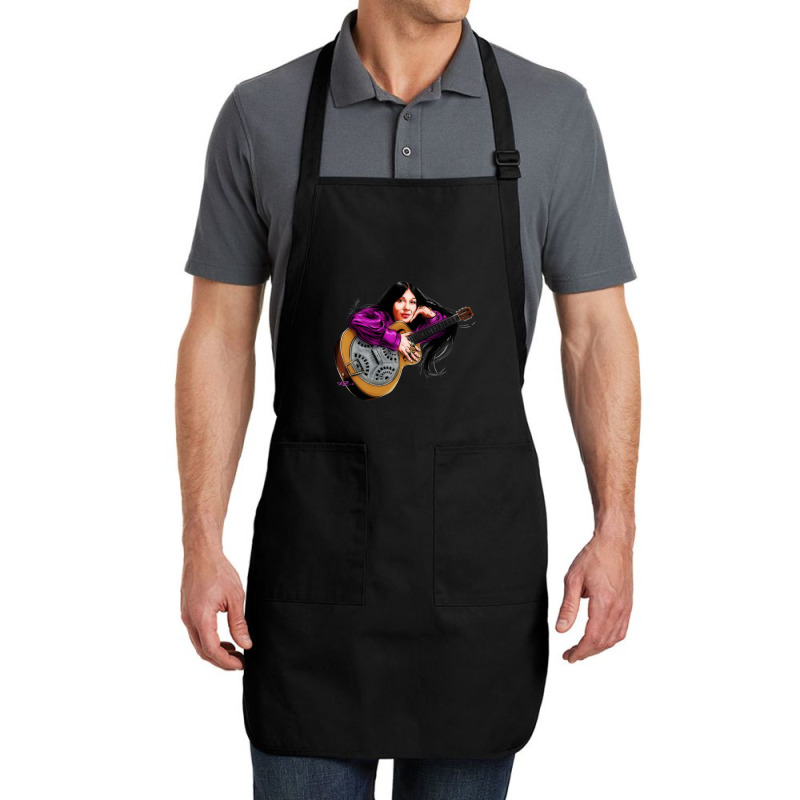 Buffy Sainte Marie - An Illustration By Paul Cemmick Full-length Apron | Artistshot