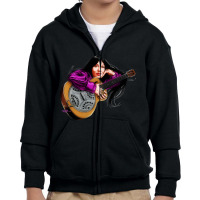 Buffy Sainte Marie - An Illustration By Paul Cemmick Youth Zipper Hoodie | Artistshot