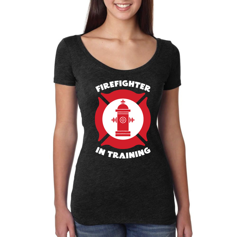 Firefighter In Training, Firefighter Cool Gift, Firefighter In Trainin Women's Triblend Scoop T-shirt by SHOPTRUI4 | Artistshot