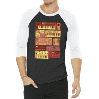 Synthesizers And Electronic Music Instruments 3/4 Sleeve Shirt | Artistshot