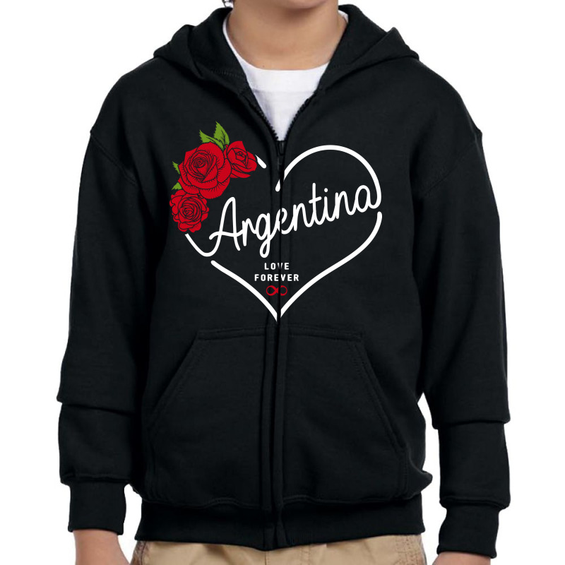 Argentina Love Forever Youth Zipper Hoodie by honeysuckle | Artistshot