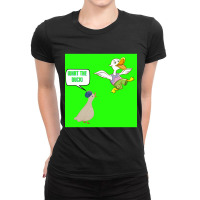 Duck With A Sword Ladies Fitted T-shirt | Artistshot