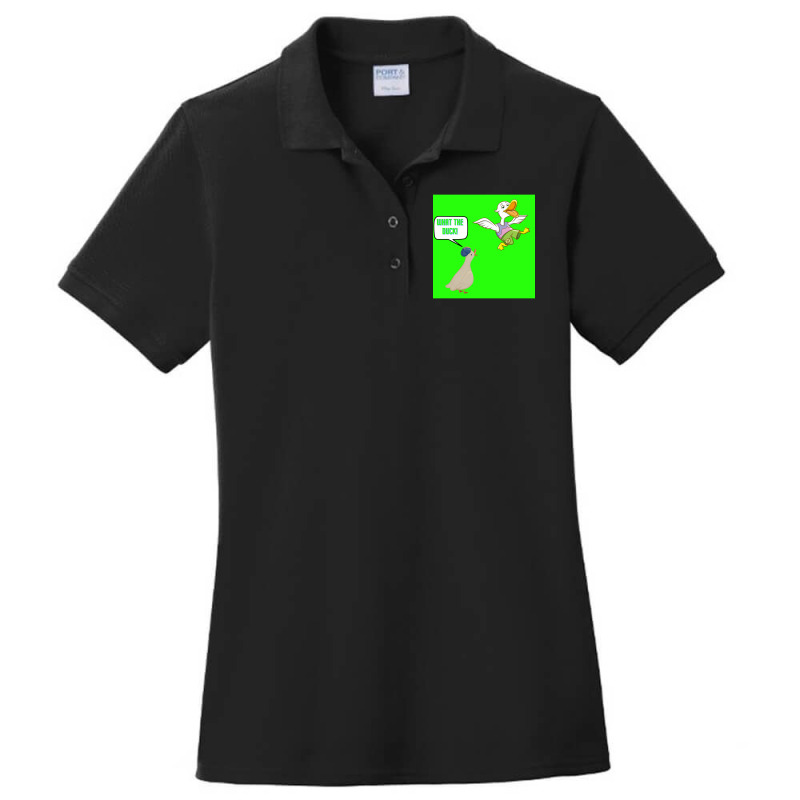 Duck With A Sword Ladies Polo Shirt by cm-arts | Artistshot