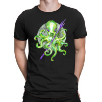 Green Octopus With Purple Trident, Green Octopus With Purple Trident V T-shirt | Artistshot