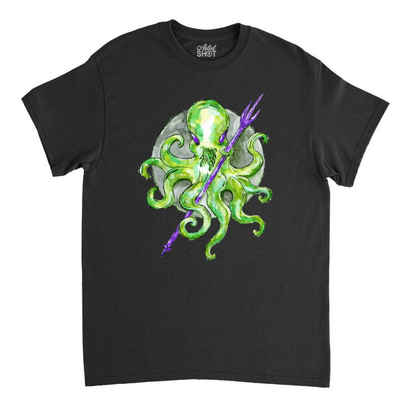 Green Octopus With Purple Trident, Green Octopus With Purple Trident V Classic T-shirt | Artistshot