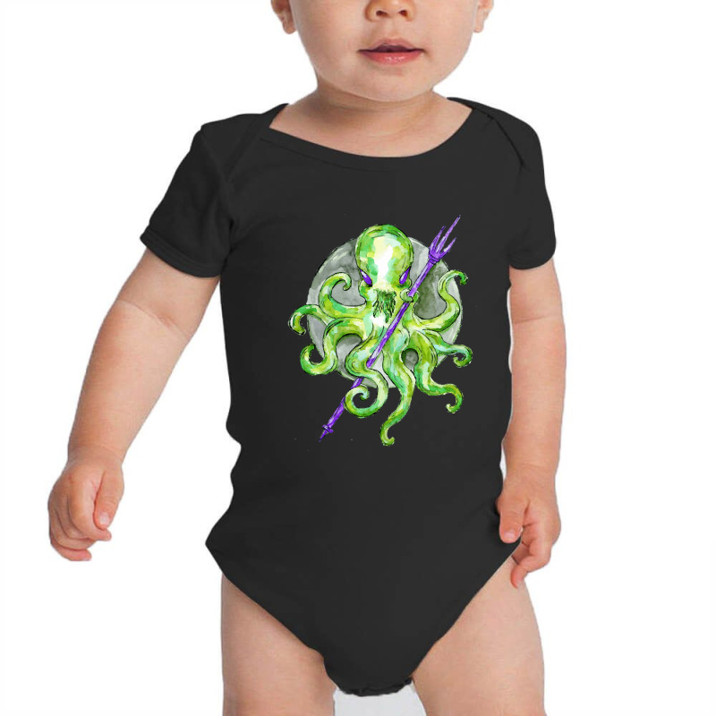 Green Octopus With Purple Trident, Green Octopus With Purple Trident V Baby Bodysuit | Artistshot