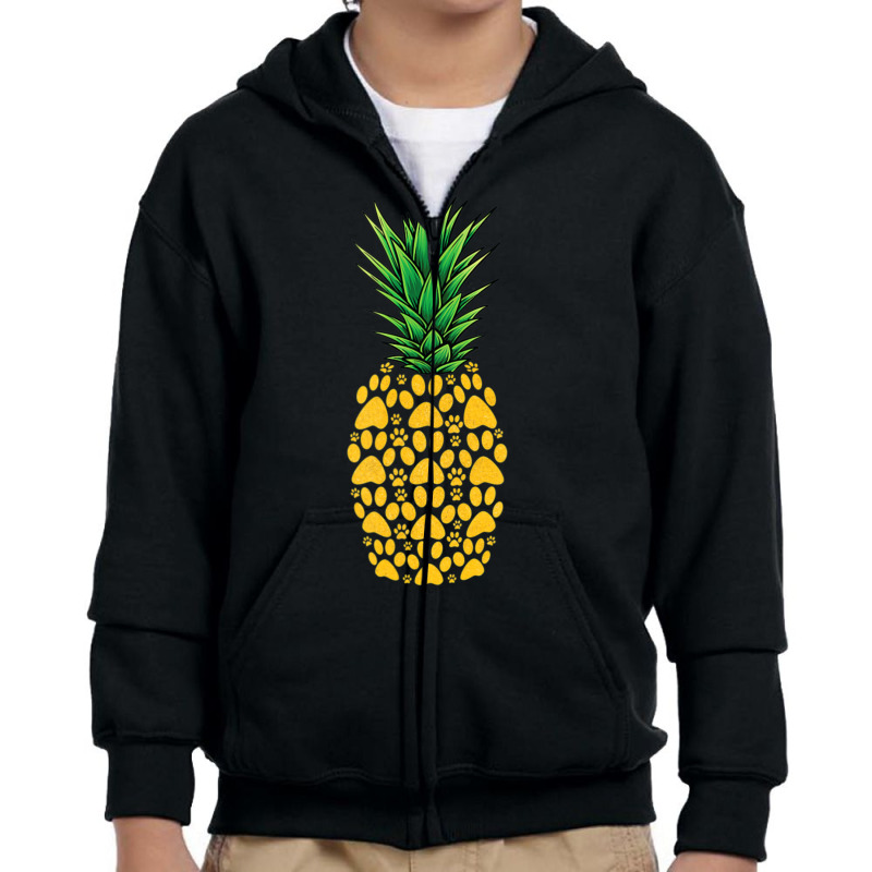 Cute For Dog Lover Pineapple Paw Print Youth Zipper Hoodie by Aiello Mcdade | Artistshot