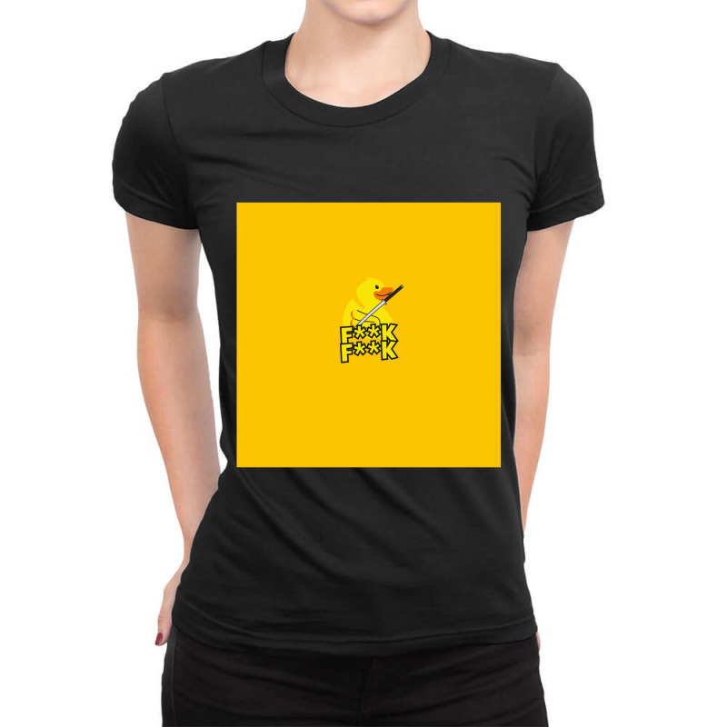 Duck With A Sword Ladies Fitted T-Shirt by cm-arts | Artistshot