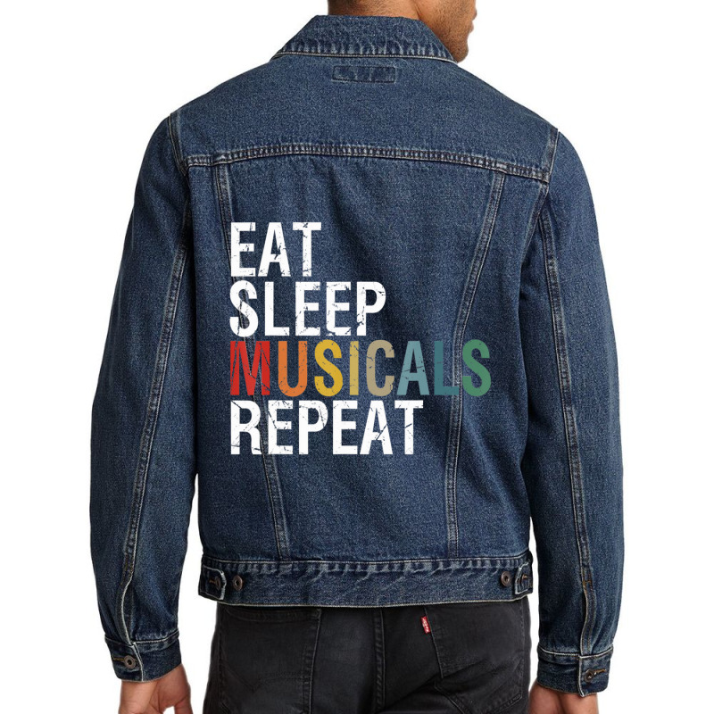 Eat Sleep Musicals Repeat Theatre Life Drama Theater Men Denim Jacket by Kosdapen517 | Artistshot