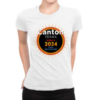 Canton Texas Tx Total Solar Eclipse 2024  2  T Shirt Ladies Fitted T-shirt | Artistshot