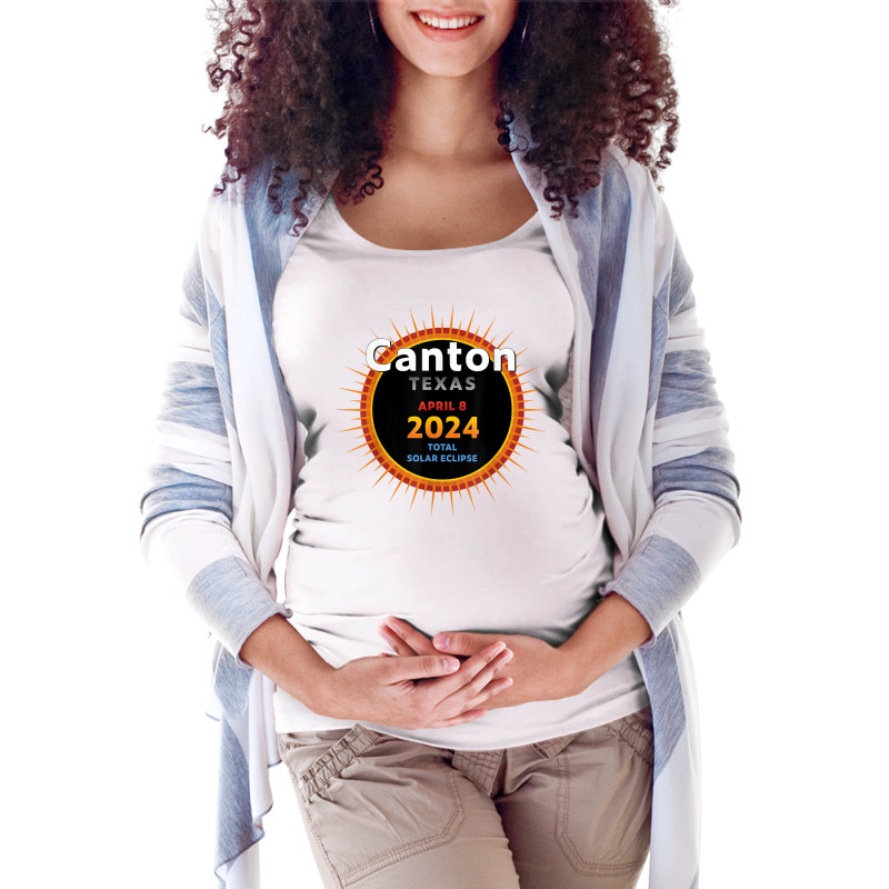 Canton Texas Tx Total Solar Eclipse 2024  2  T Shirt Maternity Scoop Neck T-shirt | Artistshot