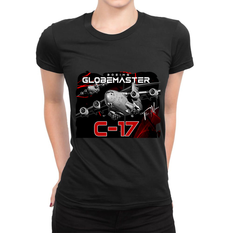 C-17 Globemaster Military Aircraft Ladies Fitted T-Shirt by cm-arts | Artistshot