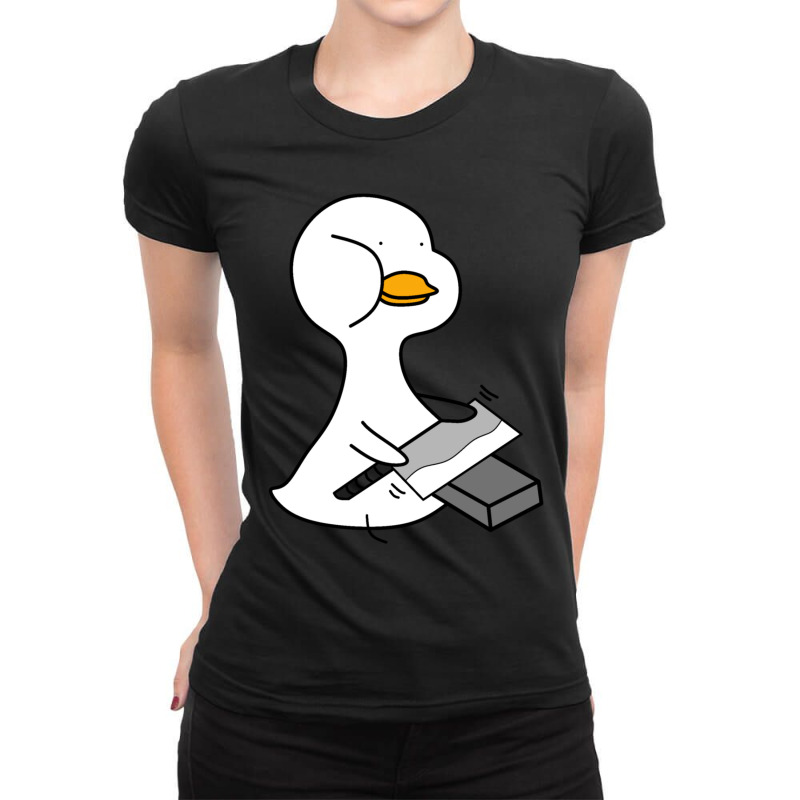 Duck With A Sword  (5) Ladies Fitted T-Shirt by cm-arts | Artistshot