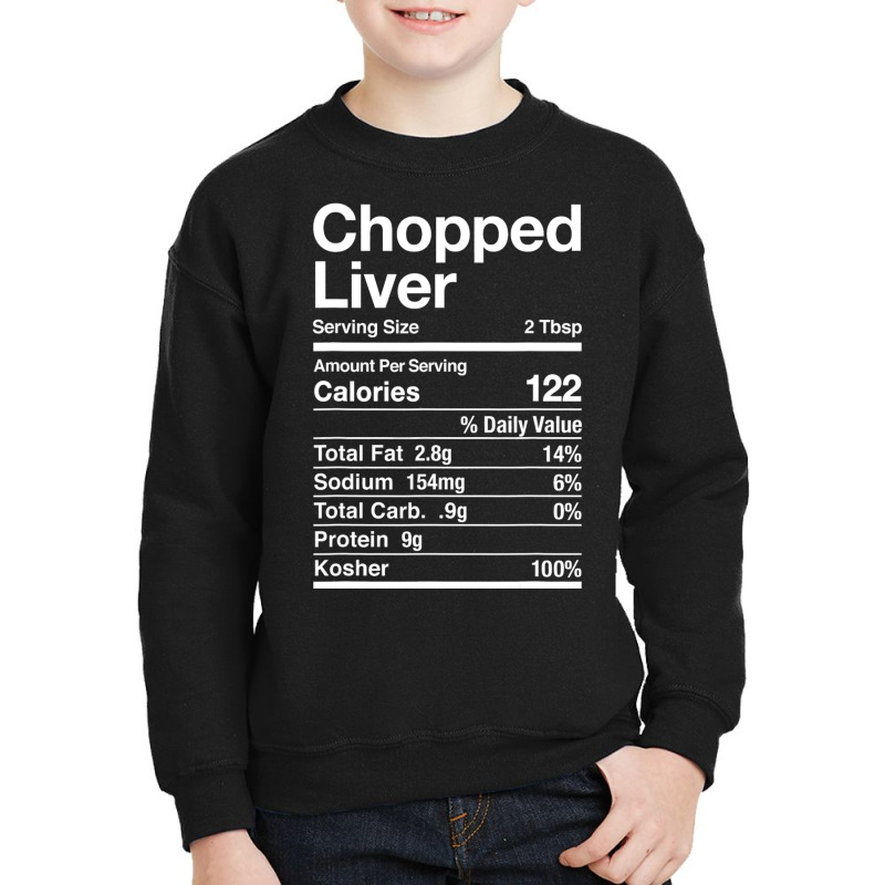 Chopped Liver Nutrition Facts Jewish Kosher Food Hanukkah Youth Sweatshirt | Artistshot