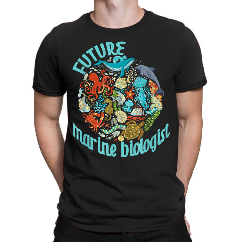 Future Marine Biologist Ocean Life Drawing Whale Octopus T-shirt | Artistshot