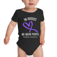 Heart Ribbon August We Wear Purple Overdose Awareness Month Baby Bodysuit | Artistshot