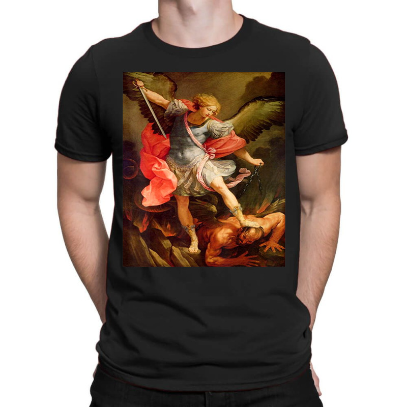 Angels Archangel Michael Defeating Satan Christian Warrior T-shirt | Artistshot