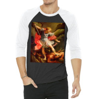 Angels Archangel Michael Defeating Satan Christian Warrior 3/4 Sleeve Shirt | Artistshot