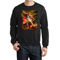 Angels Archangel Michael Defeating Satan Christian Warrior Crewneck Sweatshirt | Artistshot