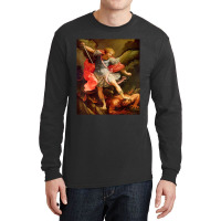 Angels Archangel Michael Defeating Satan Christian Warrior Long Sleeve Shirts | Artistshot