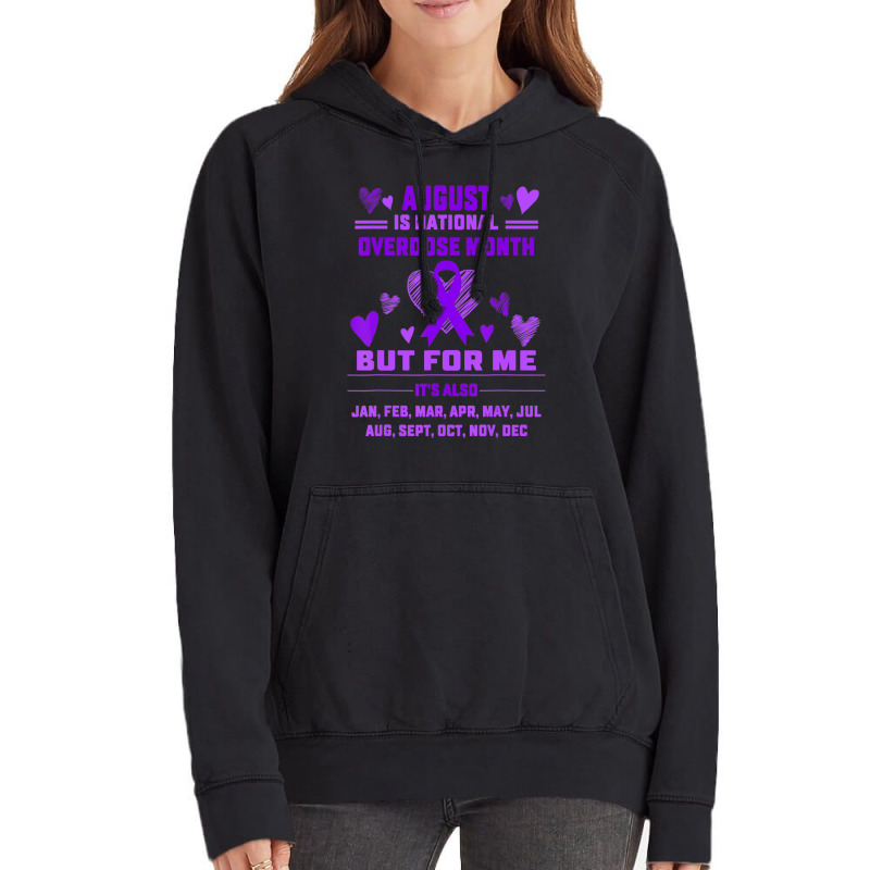 Heart Ribbon June Is National Overdose Awareness Vintage Hoodie | Artistshot