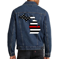 Firefighter T  Shirt Michigan Firefighter Thin Red Line T  Shirt Men Denim Jacket | Artistshot