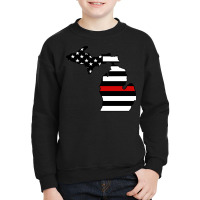 Firefighter T  Shirt Michigan Firefighter Thin Red Line T  Shirt Youth Sweatshirt | Artistshot