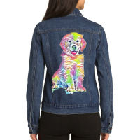 Cat Sitting Png Ladies Denim Jacket | Artistshot