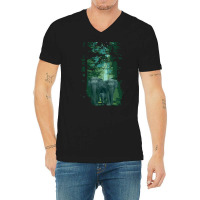 Elephants And Forests, Elephants And Forests Vintage, Elephants Forest V-neck Tee | Artistshot