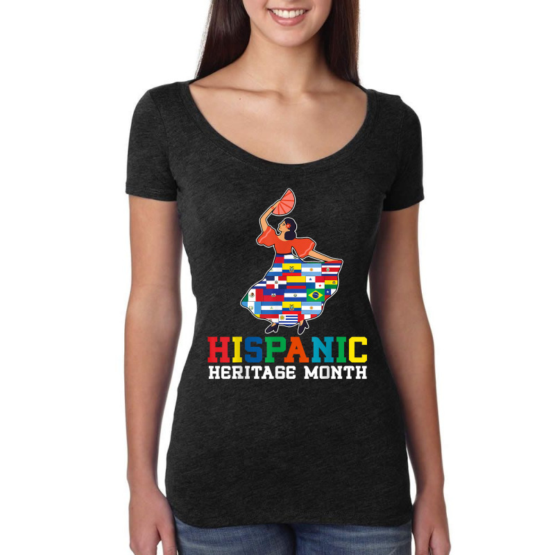 Dancing Latino Latinx Countries Flag Hispanic Heritage Month T Shirt Women's Triblend Scoop T-shirt by hankeajrippleex5 | Artistshot